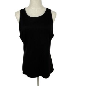 White House Black Market Black Ribbed Racerback Tank Top‎ Women's XL minimalist